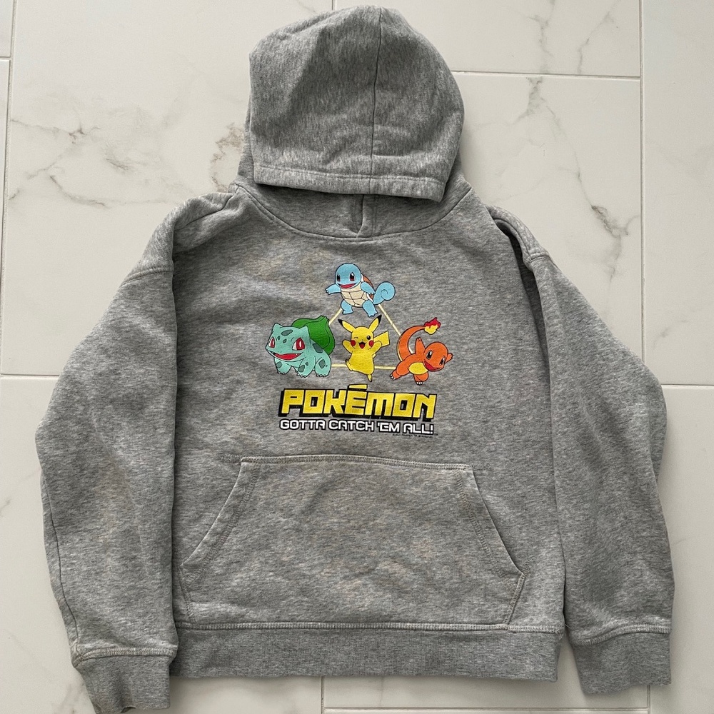 GAP Kids Nintendo Pokemon Hoodie Gray Sweatshirt Youth M